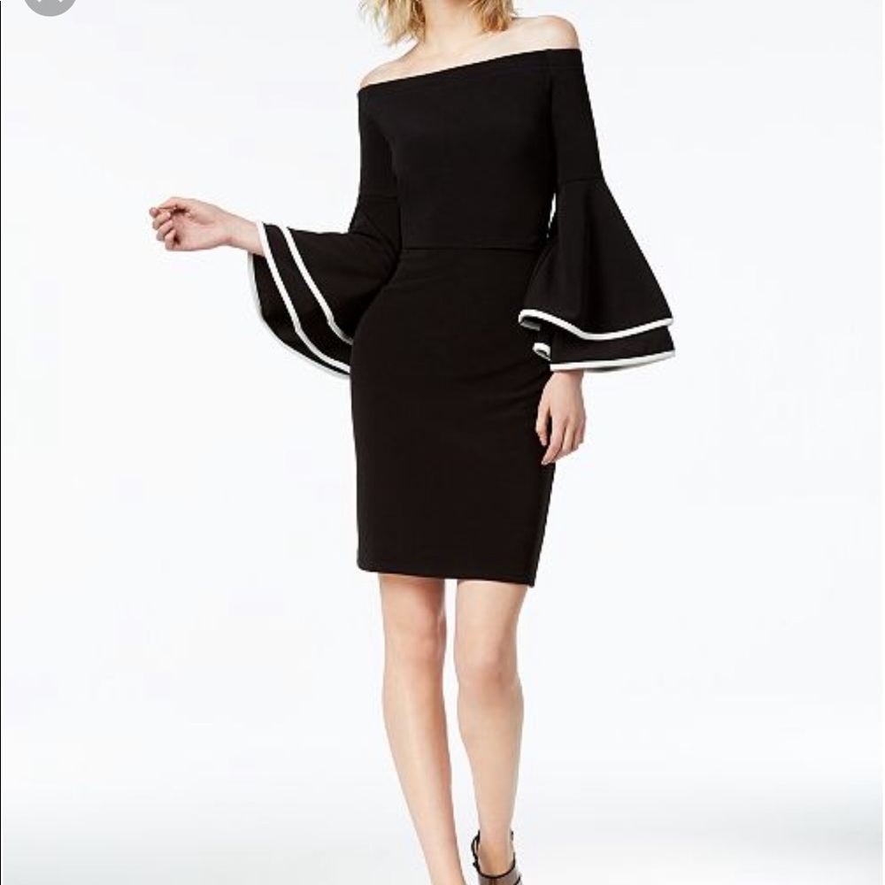 *HP* !! Bar III Off the shoulder Black & White Dress XS